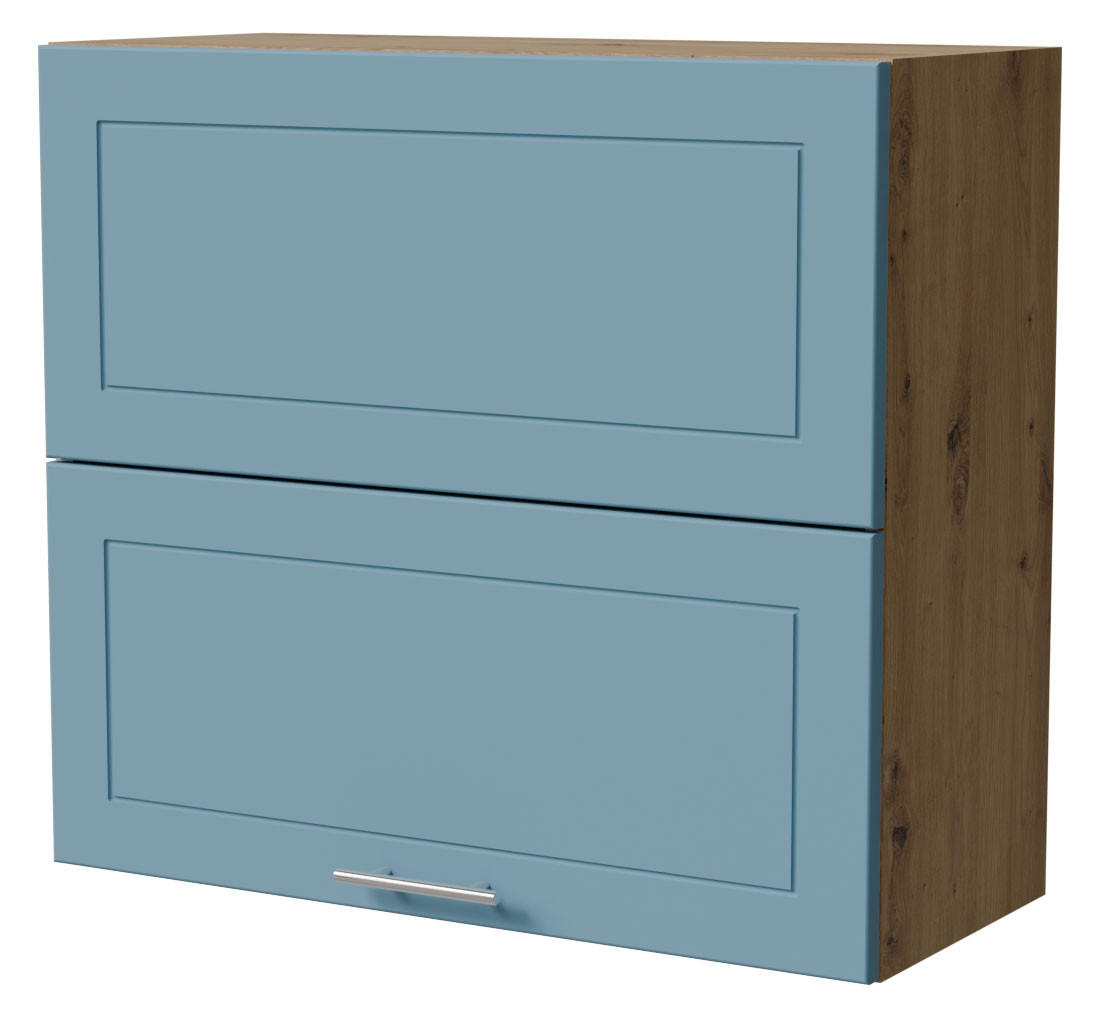 KLAPPHÄNGESCHRANK Bari W8B/80-AV Eiche Artisan / RAL 5024 pastellblau 80 / 32,5 / 72cm - Blau/Eiche Artisan, Holz/Holzwerkstoff (80/72/32.5cm) - Feldmann-Wohnen