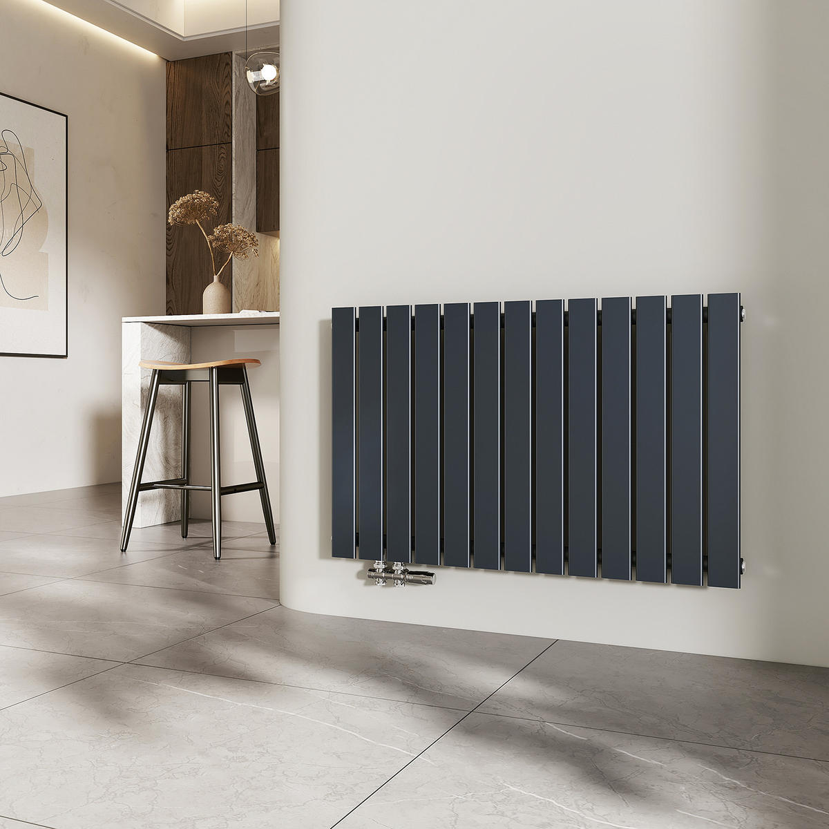 HEIZKÖRPER Flachheizkörper Anthrazit 63/100/4,9 cm - Anthrazit, Metall (100/63/4.9cm) - EMKE