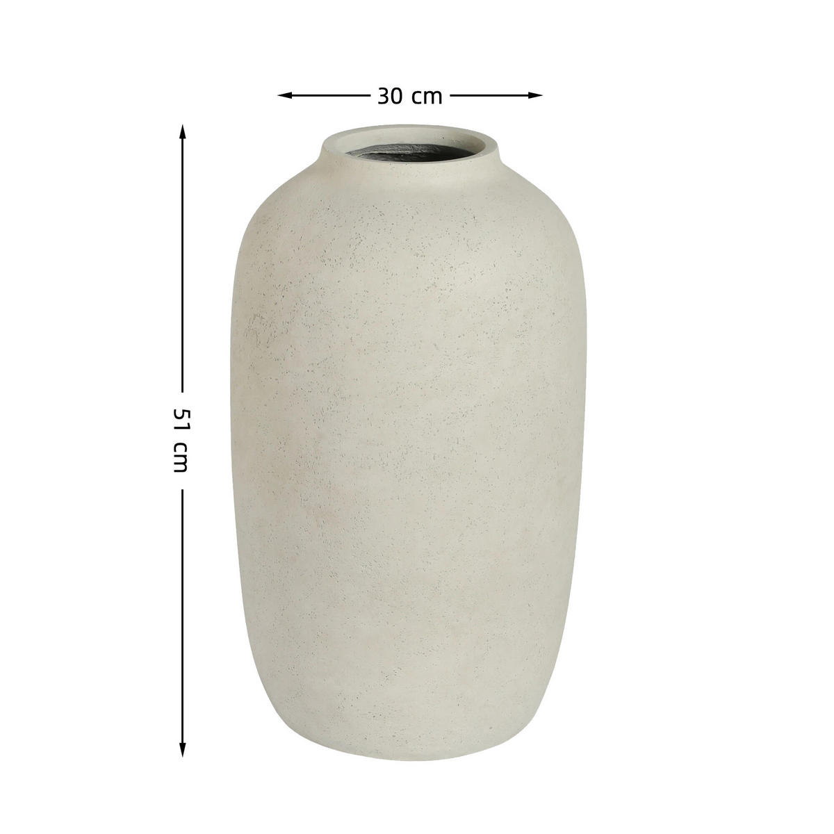 BLUMENTOPF 30/51 cm Weiß - Weiß, Naturmaterialen (30/51cm) - Oxeza