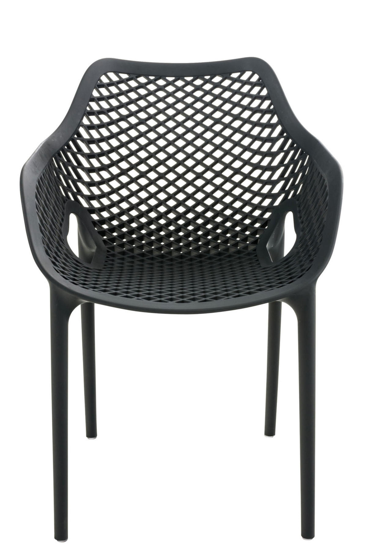 GARTENSTUHL 4er Set Kunststoff dunkelgrau - Dunkelgrau, Kunststoff (57/81/60cm) - CLP