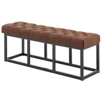 SITZBANK 120/38 cm Stoff Braun - Schwarz/Braun, Textil/Metall (120/46/38cm) - CLP