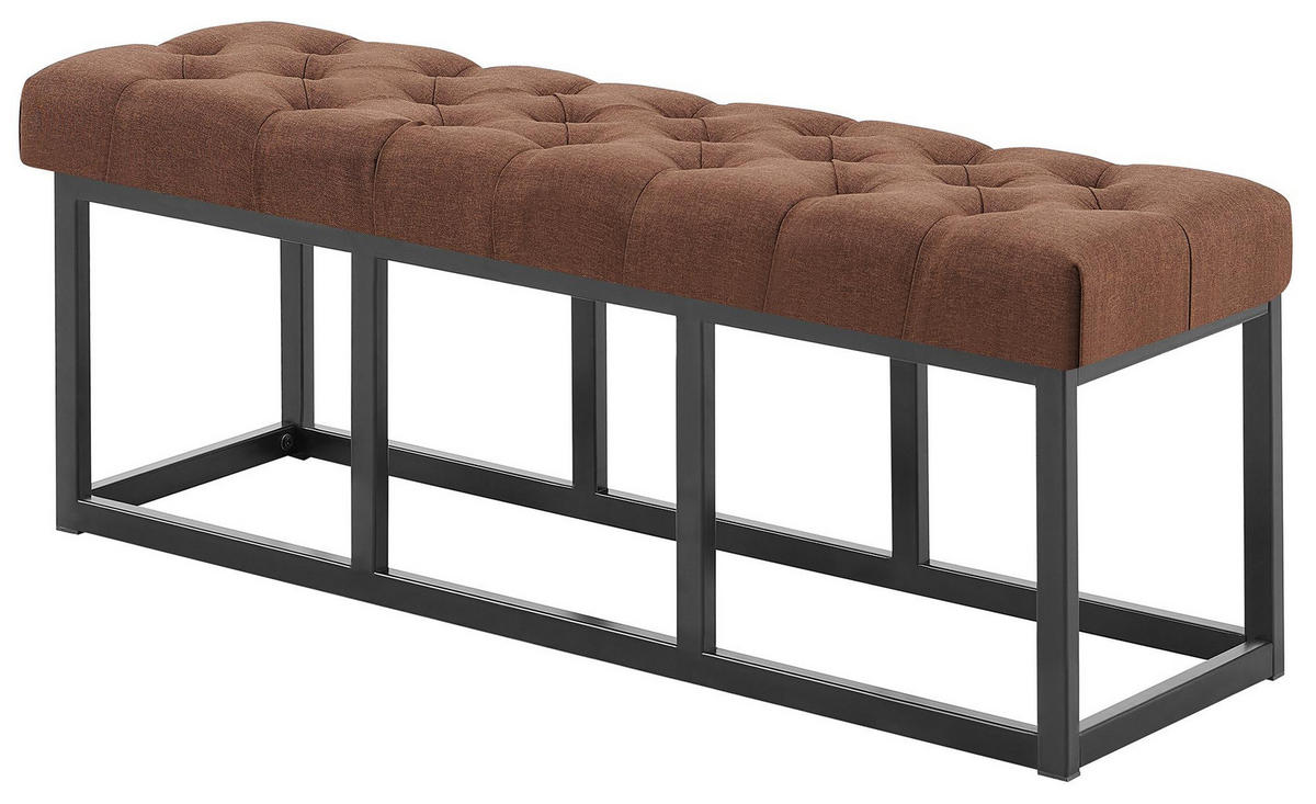 SITZBANK 120/38 cm Stoff Braun - Schwarz/Braun, Textil/Metall (120/46/38cm) - CLP