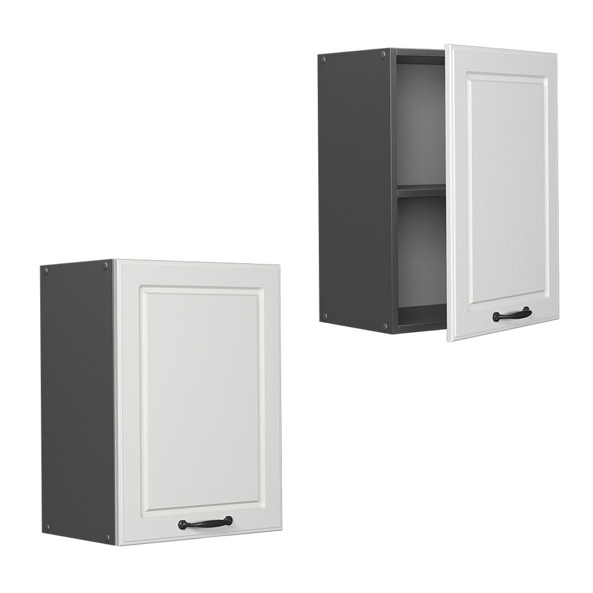 HÄNGESCHRANK R-Line Weiß Landhaus 45 cm - Anthrazit/Weiß, Holzwerkstoff (45/60/31cm) - Vicco