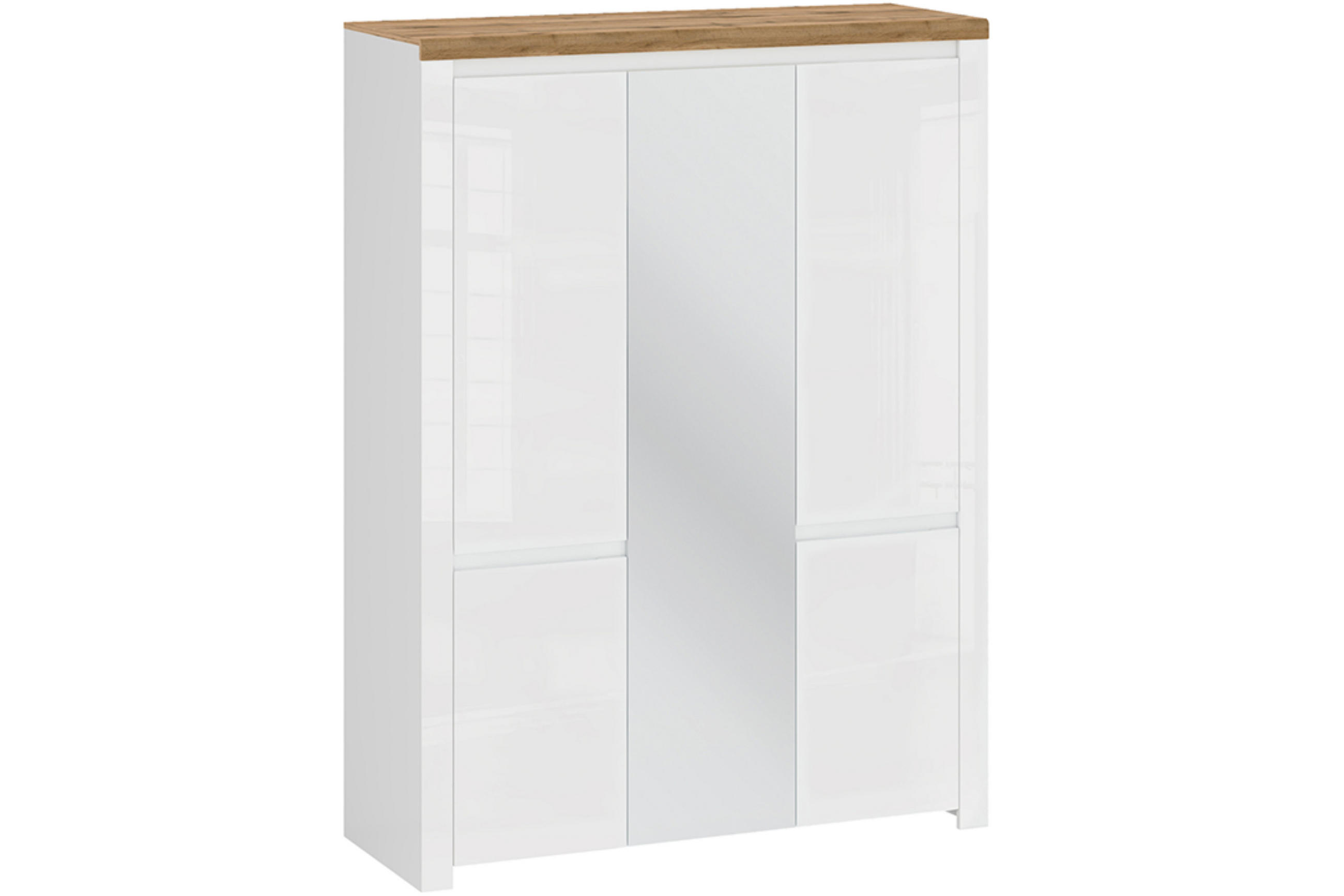 KLEIDERSCHRANK DAMINO mit Türen und Kleiderstange, weiß - Eiche Wotan/Weiß, Holz (151/202/56cm) - KONSIMO®