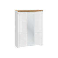 KLEIDERSCHRANK DAMINO mit Türen und Kleiderstange, weiß - Eiche Wotan/Weiß, Holz (151/202/56cm) - KONSIMO®