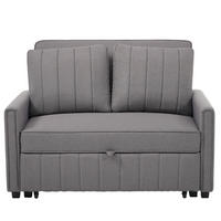 KLAPPSOFABETT mit Schlaffunktion und 3-fach Rückenlehne Antikgrau 127/75/94 cm - Grau, Textil (75/94/127cm) - Redom