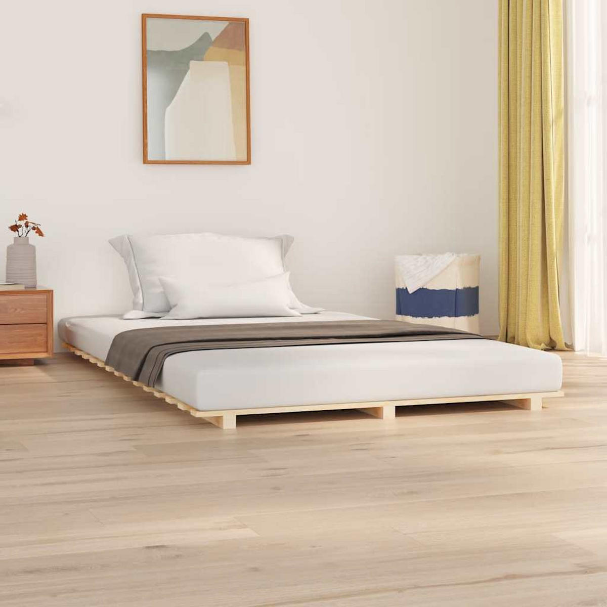 MASSIVHOLZBETT 150/200 Cm Kiefer - Braun, Textil (150/200cm) - vidaXL