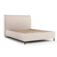POLSTERBETT Shell Beige 120/200 cm im Webstoff - Beige/Schwarz, Holz/Holzwerkstoff (120/200cm) - Maison de Reve