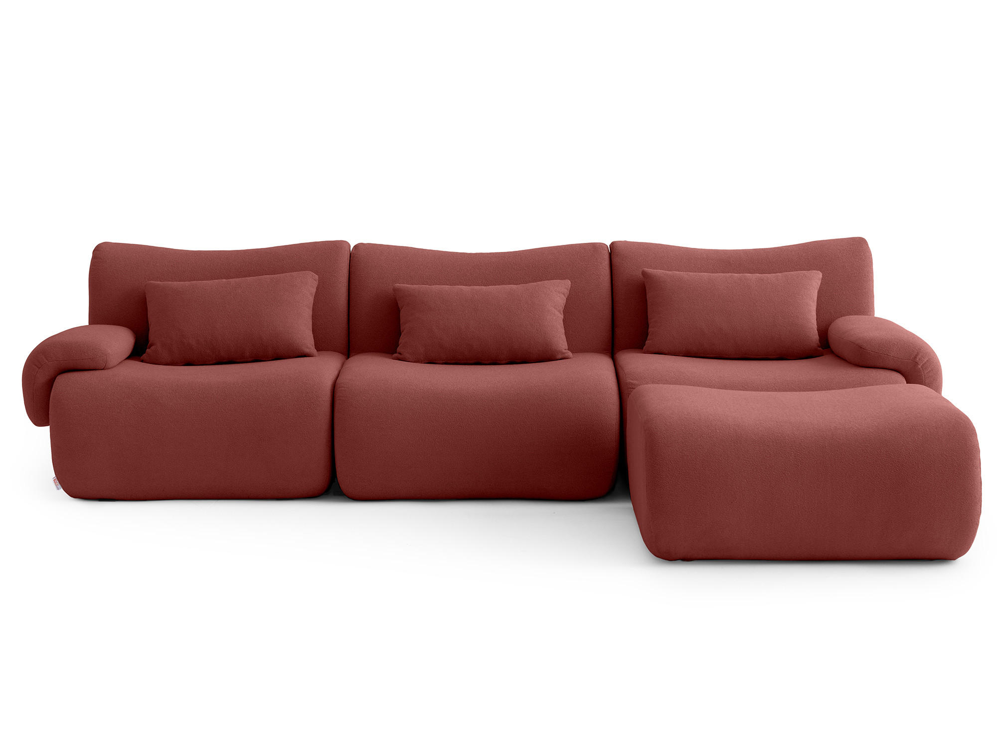 ECKSOFA Bouclé-Stoff Terrakotta-Rot - Terracotta, Textil (281/190cm) - MILYsofa