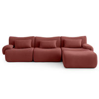 ECKSOFA Bouclé-Stoff Terrakotta-Rot - Terracotta, Textil (281/190cm) - MILYsofa