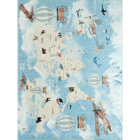 KINDERTEPPICH mit Weltkartenmotiv Happy 120x160 cm - Blau, Textil (120/160cm) - Nazar Rugs