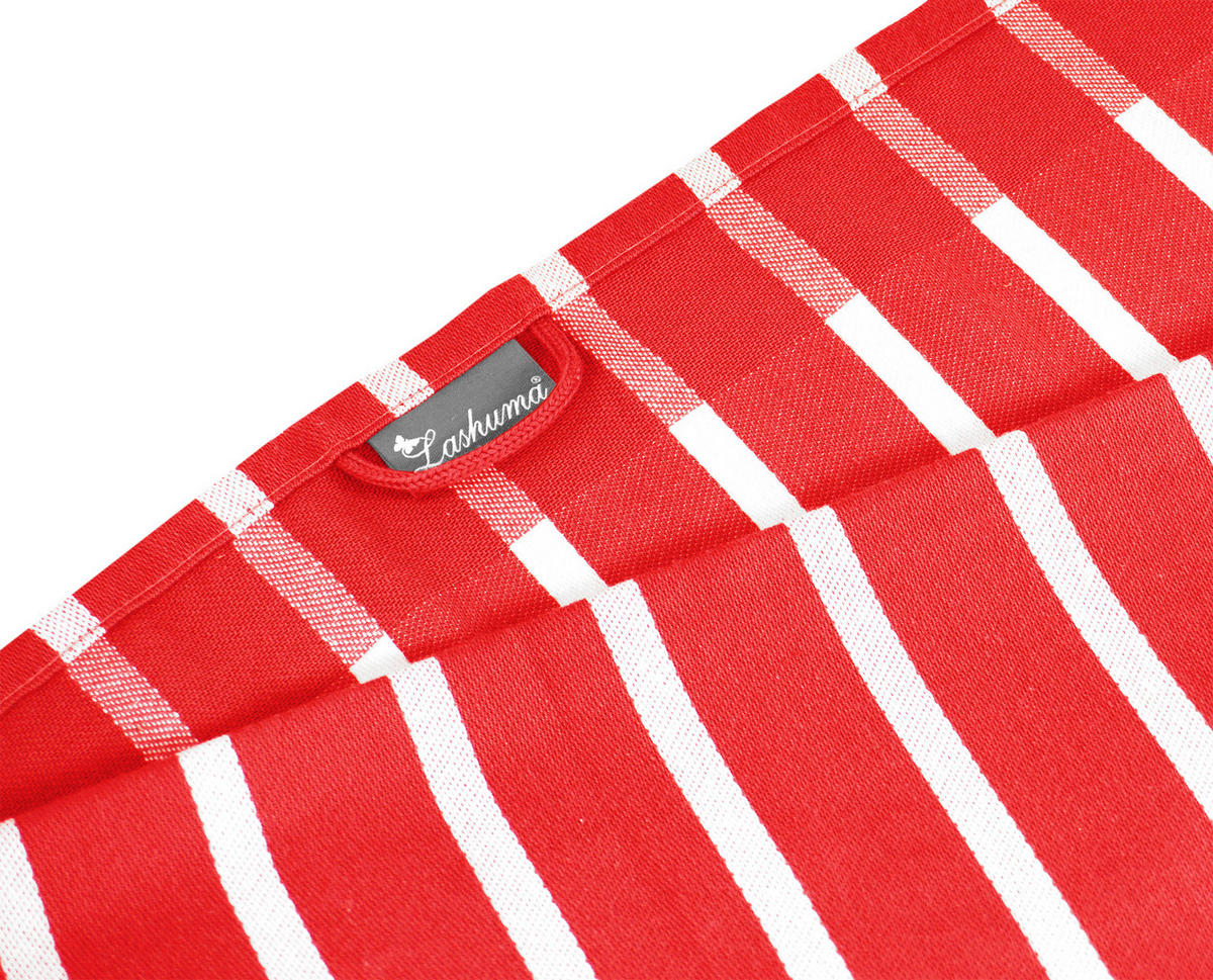 GESCHIRRTÜCHER 50x70 cm, 6er Set, Lüttich Rot - Weiß - Rot/Weiß, Textil (50/70cm) - Lashuma