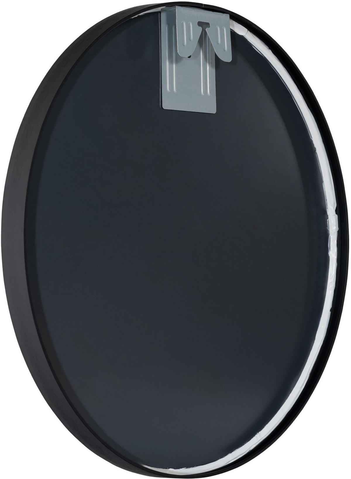 WANDSPIEGEL rund 45 cm Metall schwarz - Schwarz, Metall (45/45/3cm) - CLP