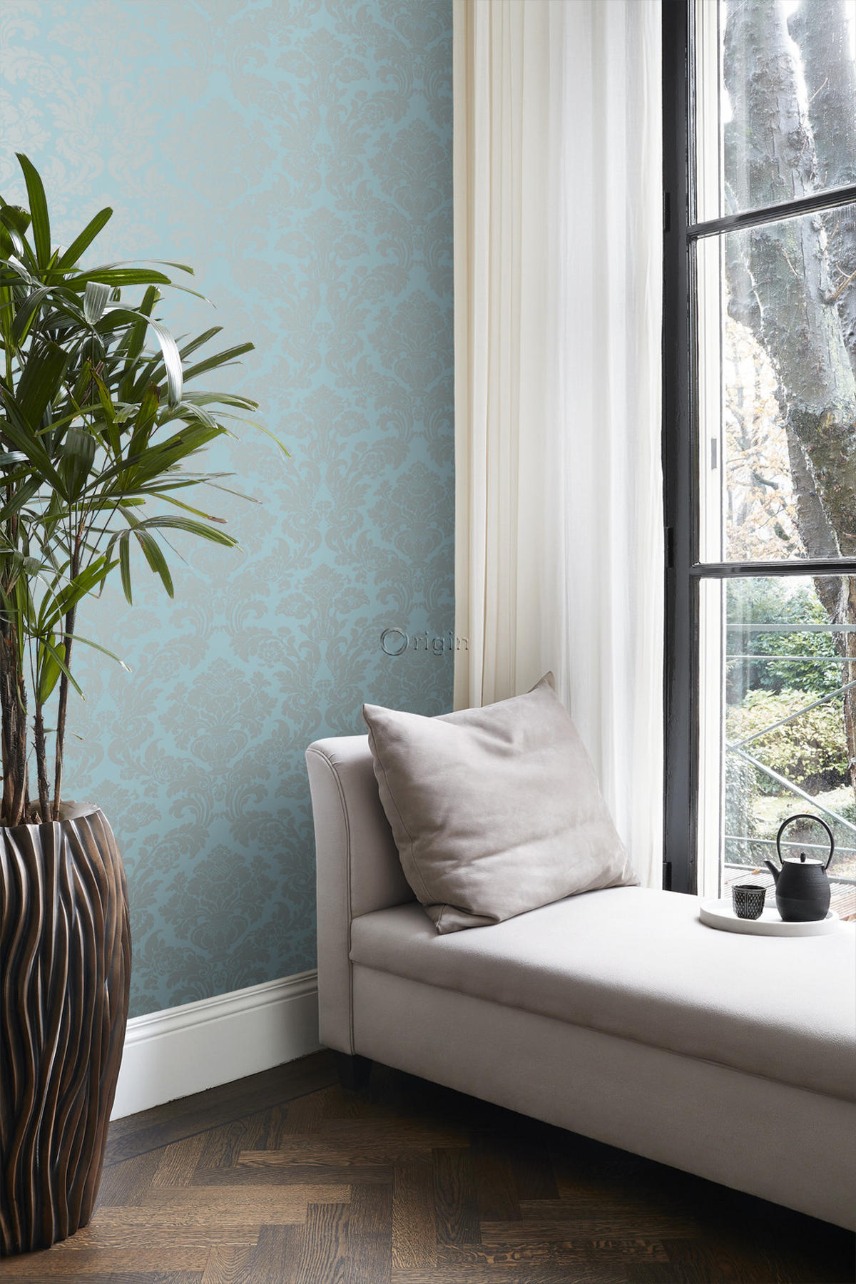 TAPETE Ornamente 53 cm x 10.05 m - Türkis, Papier (53/1000cm) - Origin Wallcoverings