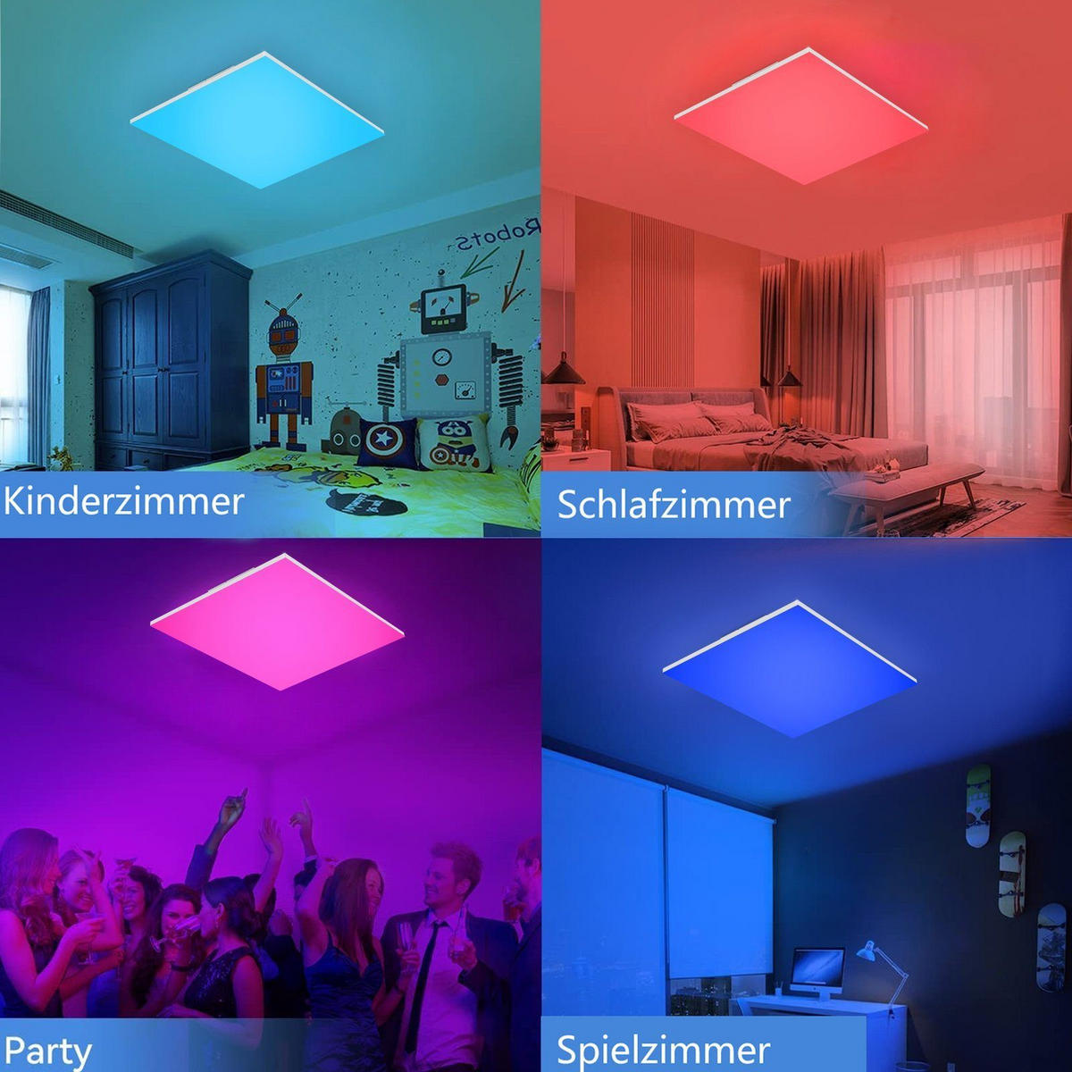 LED-DECKENLEUCHTE Waltraud 45/45/2 cm - Weiß, Metall (45/45/2cm) - Nettlife