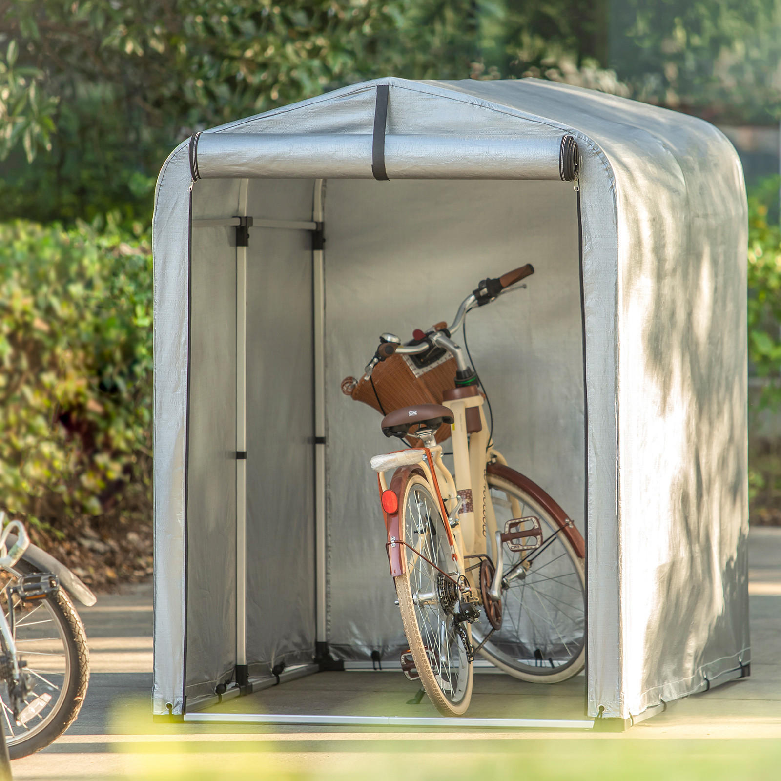 FAHRRADGARAGE Silber-Aluminium - Silberfarben, Metall (120/163/176cm) - SoBuy