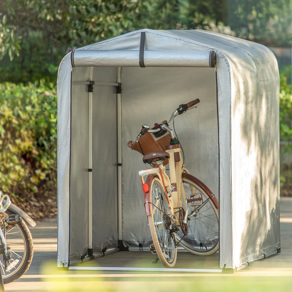 FAHRRADGARAGE Silber-Aluminium - Silberfarben, Metall (120/163/176cm) - SoBuy