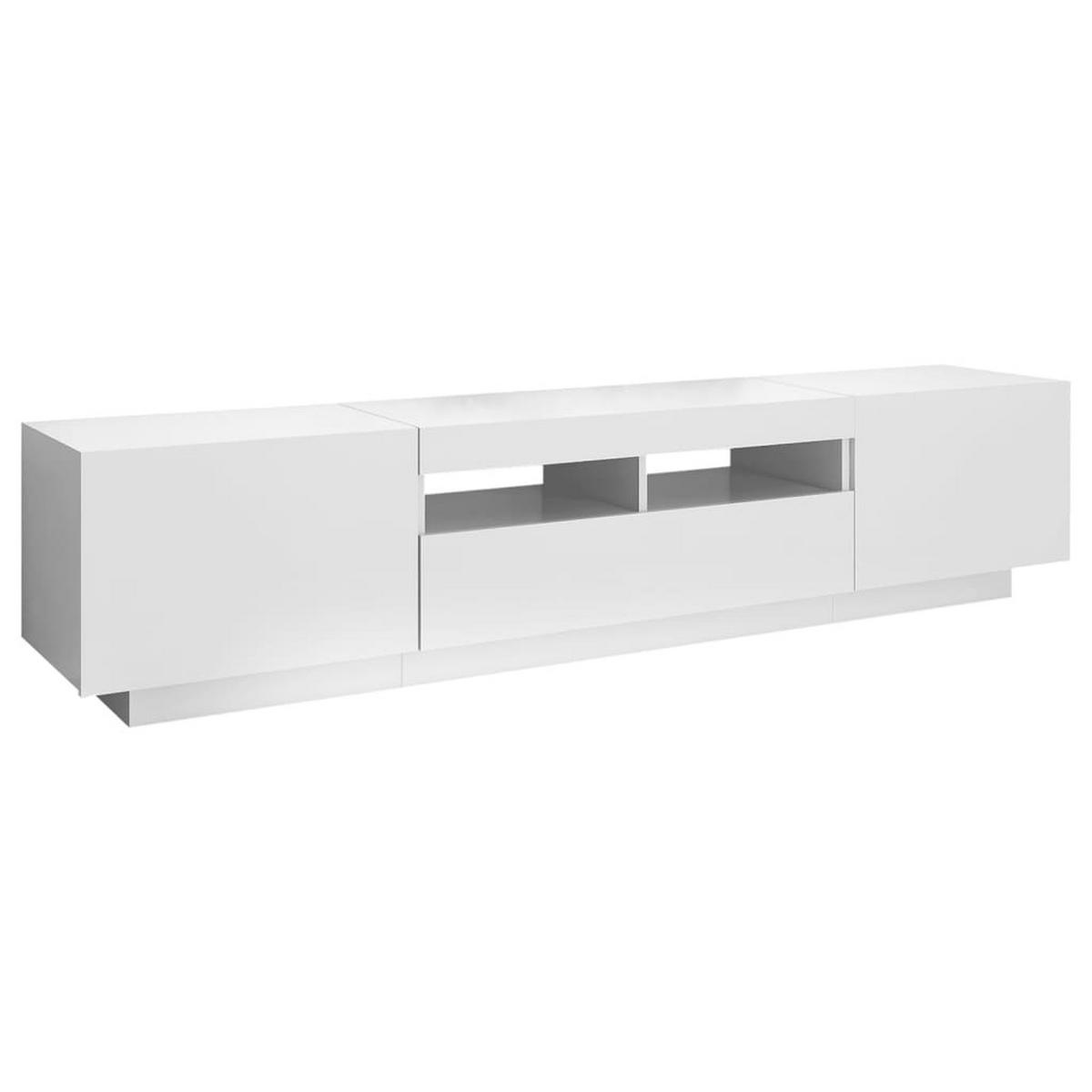 TV-SCHRANK Mit Led-Leuchten Weiss 180/35/40 Cm - Weiß, Holzwerkstoff (35/40/180cm) - vidaXL