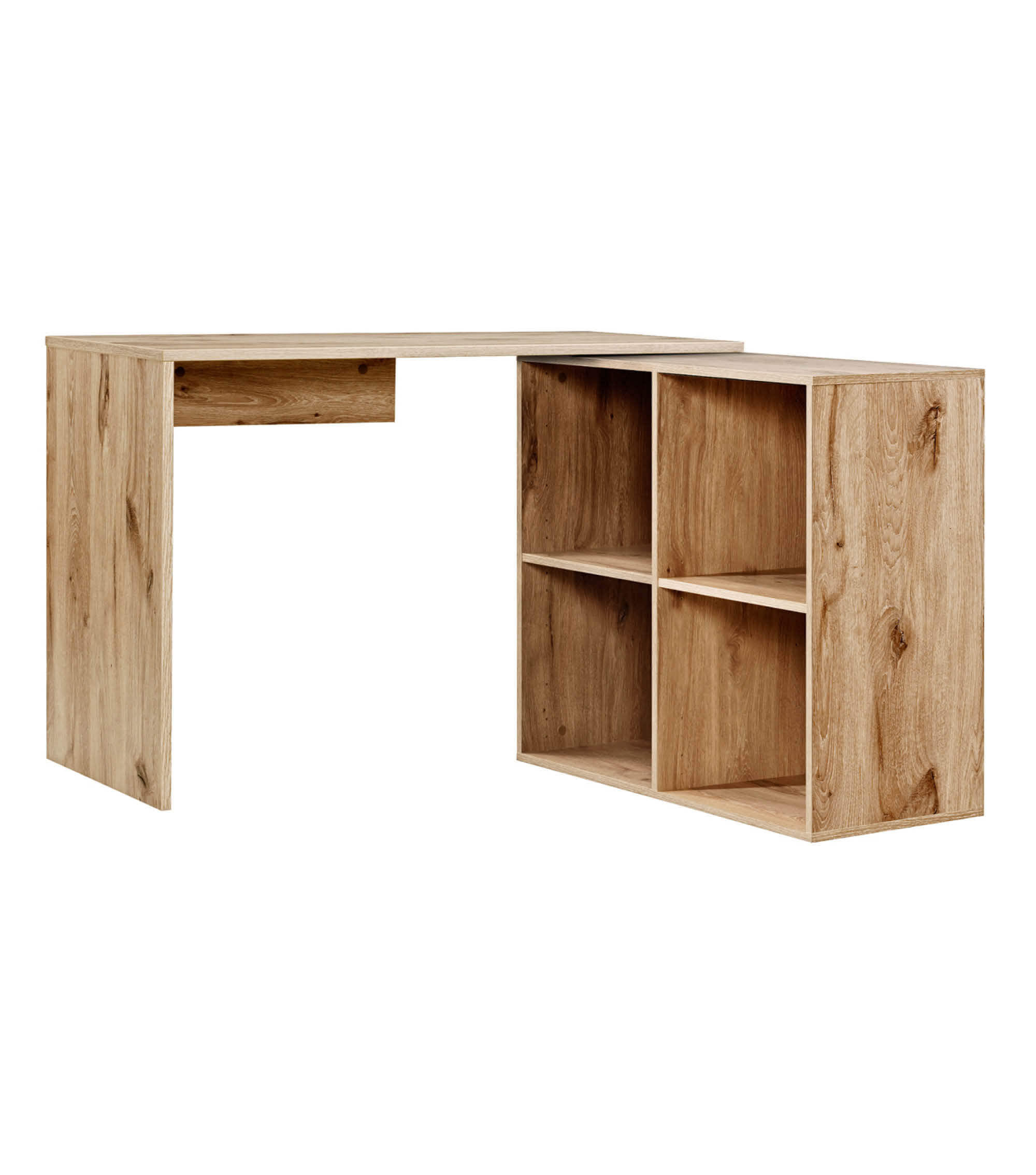 ECKSCHREIBTISCH Der Produktive - Eichefarben, Holzwerkstoff (54/112/77cm) - Mokebo