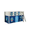 KINDERBETT Karyl 208x114x135 Massivholz Weiß Textilset Astro 3 - Blau/Weiß, Holz (90/200cm) - 58aufmkessel