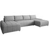 WOHNLANDSCHAFT Costa U Hellgrau, Velours - Hellgrau/Schwarz, Kunststoff/Textil (367/80/169cm) - Beautysofa