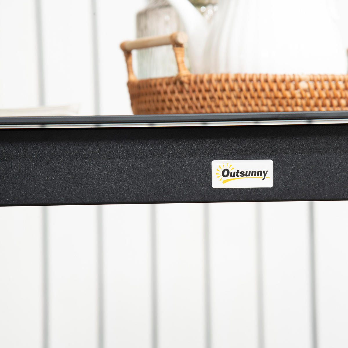 GARTENTISCH, Schwarz, Aluminium - Schwarz, Metall (80/80/74cm) - Outsunny