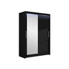 KLEIDERSCHRANK Miami VI, mit RGB LED Beleuchtung - Silberfarben/Schwarz, Holzwerkstoff/Kunststoff (120/200/58cm) - MIRJAN24