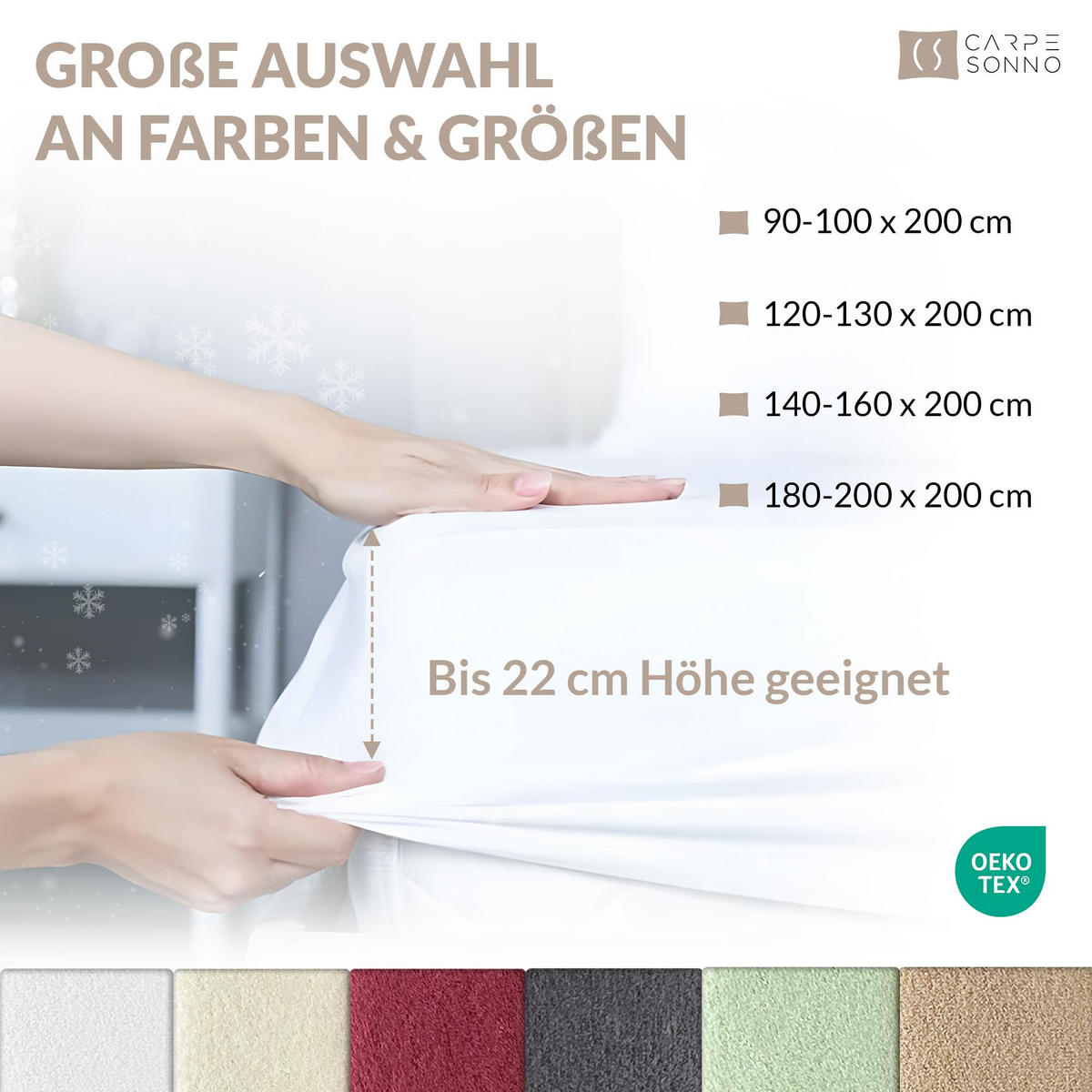 TEDDY-PLÜSCH-SPANNBETTLAKEN 100x200 cm Warmes Winter Bettlaken Braun - Braun, Textil (100/200cm) - Carpe Sonno