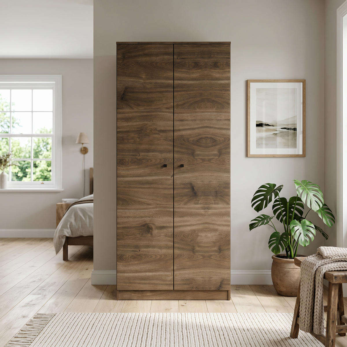 DREHTÜRENSCHRANK NESTOS 80/190/56cm 2-türig Braun - Braun, Holzwerkstoff (80/190/56cm) - MASSENO