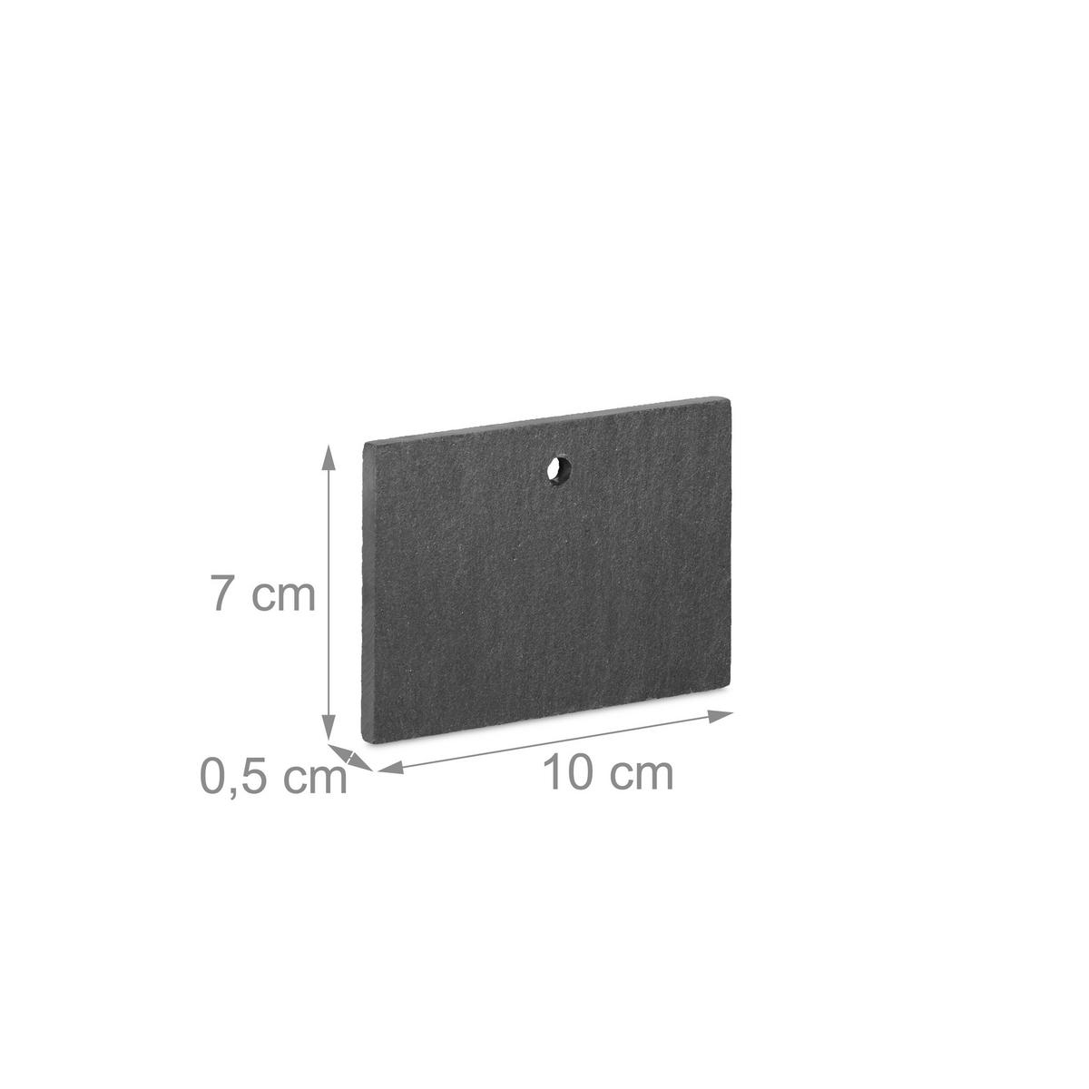 10XSCHIEFER-PFLANZENSCHILDER - Anthrazit, Stein (10/7/0.5cm) - Relaxdays