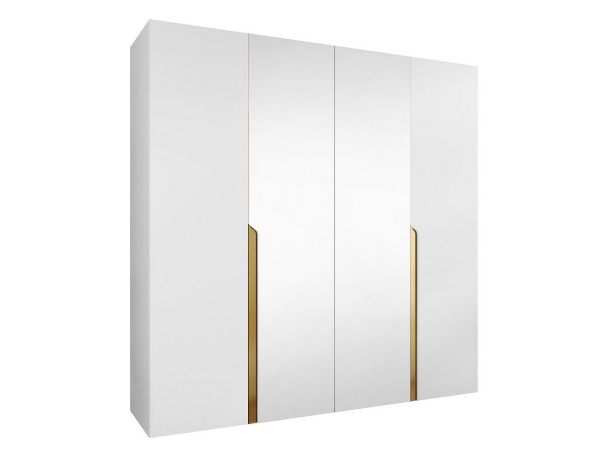 DREHTÜRENSCHRANK Mila II 200 - Goldfarben/Schwarz, Holzwerkstoff/Kunststoff (200/202/52cm) - MIRJAN24