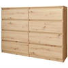 KOMMODE Look 120 cm mit acht Schubladen, eiche Artisan - Eiche Artisan, Holzwerkstoff (120/93/33cm) - Beautysofa