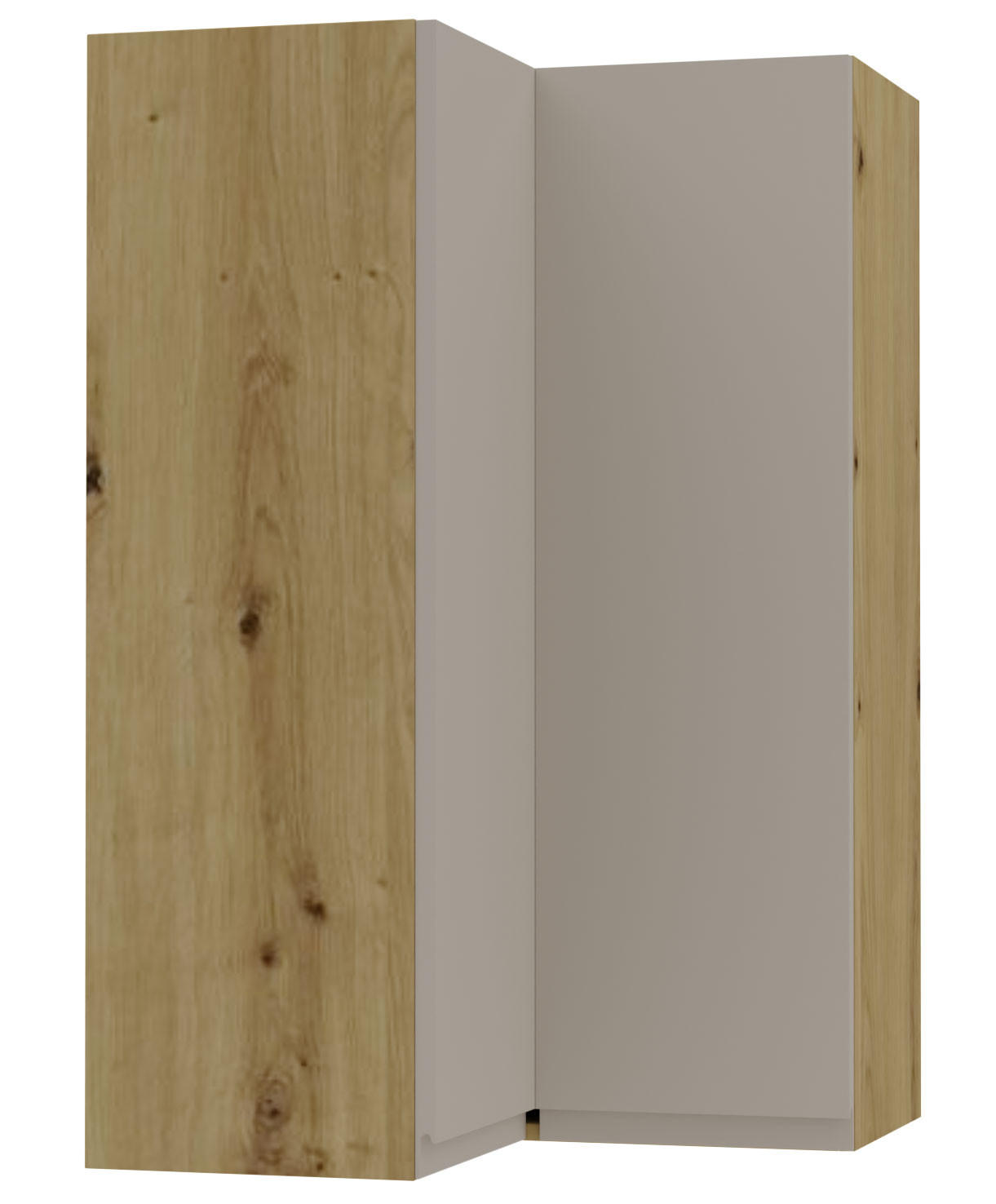 ECKHÄNGESCHRANK Avellino W14/60 Eiche Artisan / Cashmere Acryl Matt 60 / 60 / 96cm - Beige/Eiche Artisan, Holz/Holzwerkstoff (60/96/60cm) - Feldmann-Wohnen