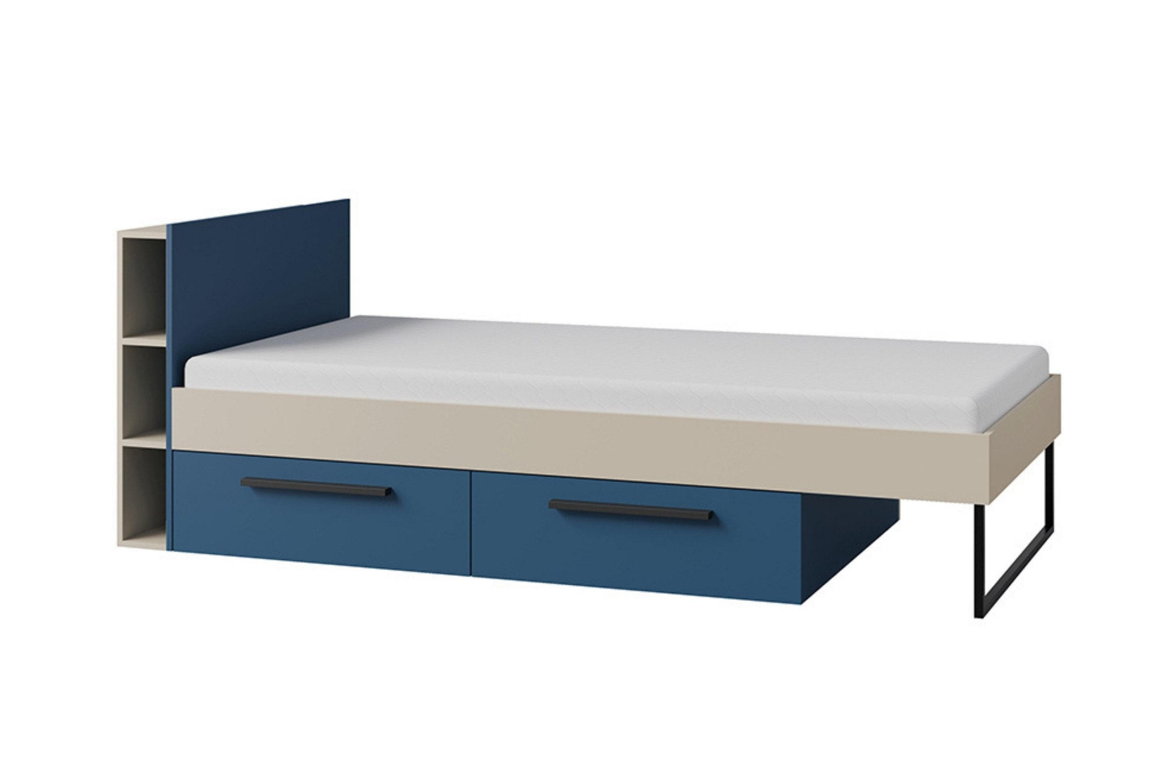 JUGENDBETT LIMA 11 90/200 cm in Kaschmir/Meeresblau - Kaschmir/Blau, Holzwerkstoff (90/200cm) - Deine Möbel 24