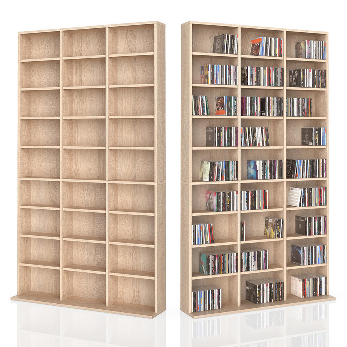 CD-REGAL Jukebox Sonoma 102 x 178 cm - Sonoma Eiche, Holzwerkstoff (102/178/16cm) - Vicco