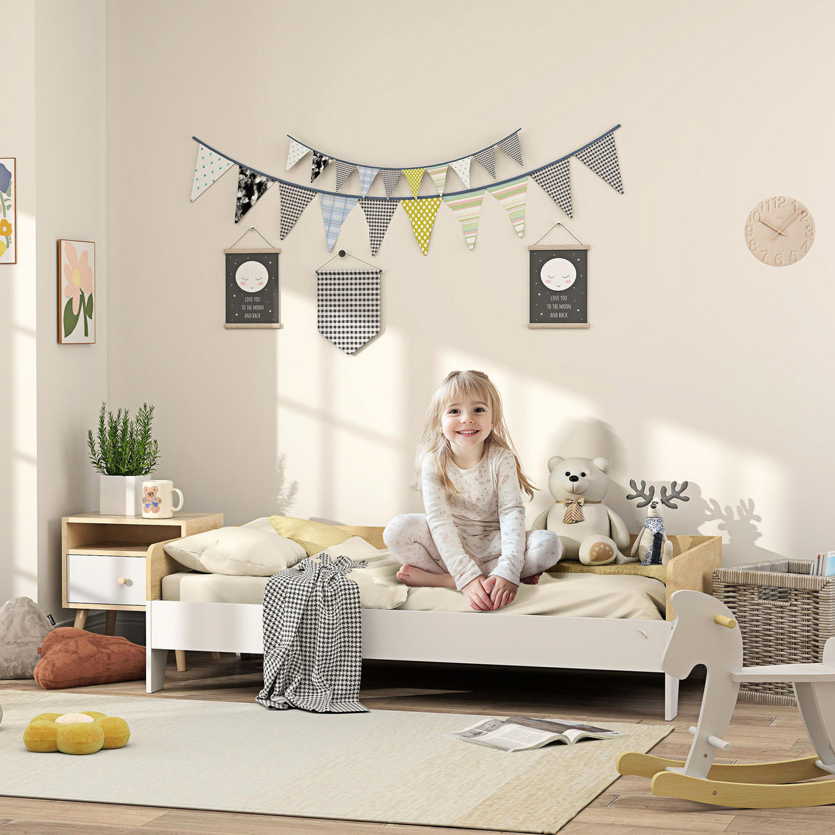 KINDERBETT 140x70 cm DE-14577 mit hohen Seitenwänden, inkl. Lattenrost Weiß - Weiß, Holzwerkstoff (70/140cm) - ComfortXL