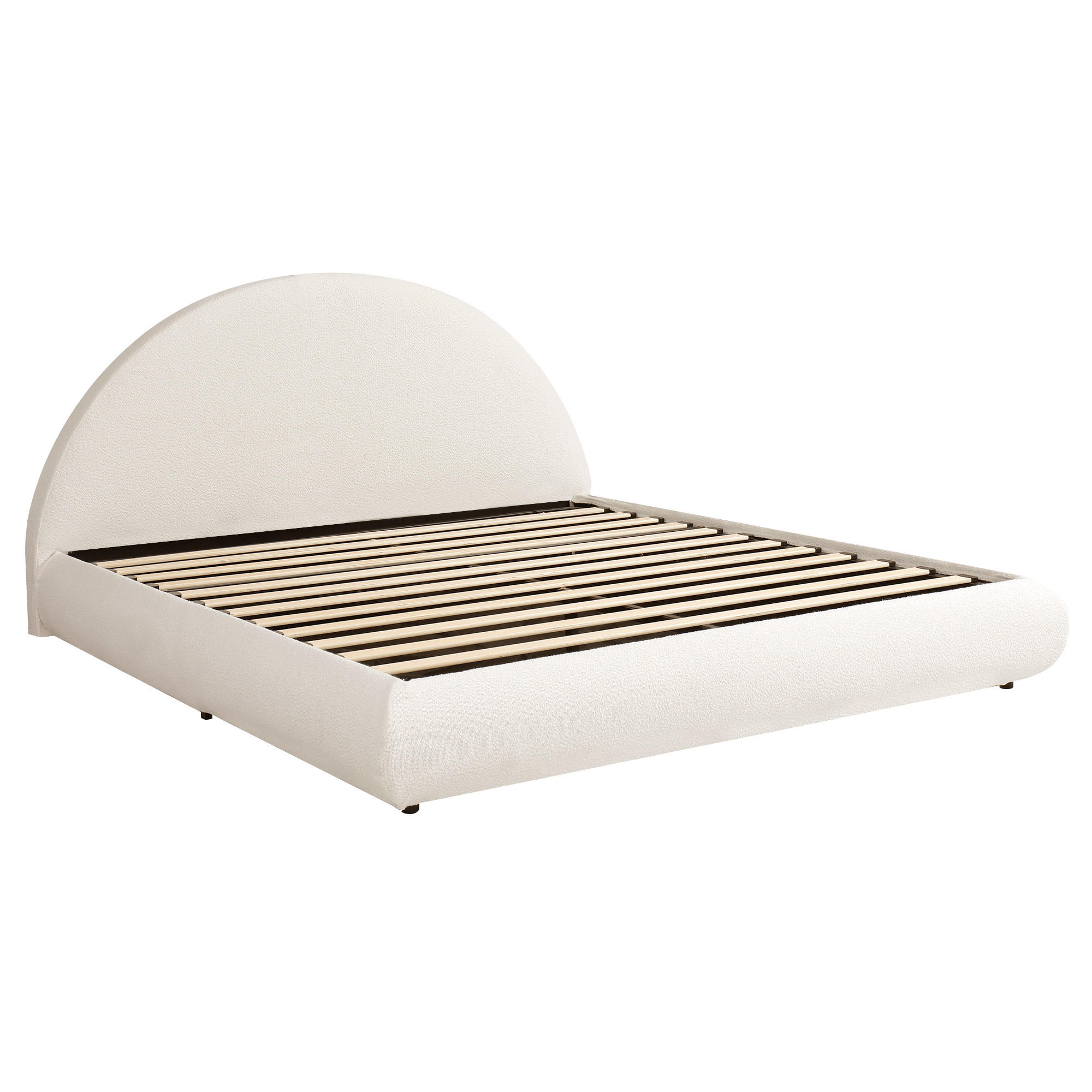 POLSTERBETT aus Schleife 180x200 cm in Weiß mit Stauraum & Lattenrost - Weiß, Textil (180/200cm) - Modfu