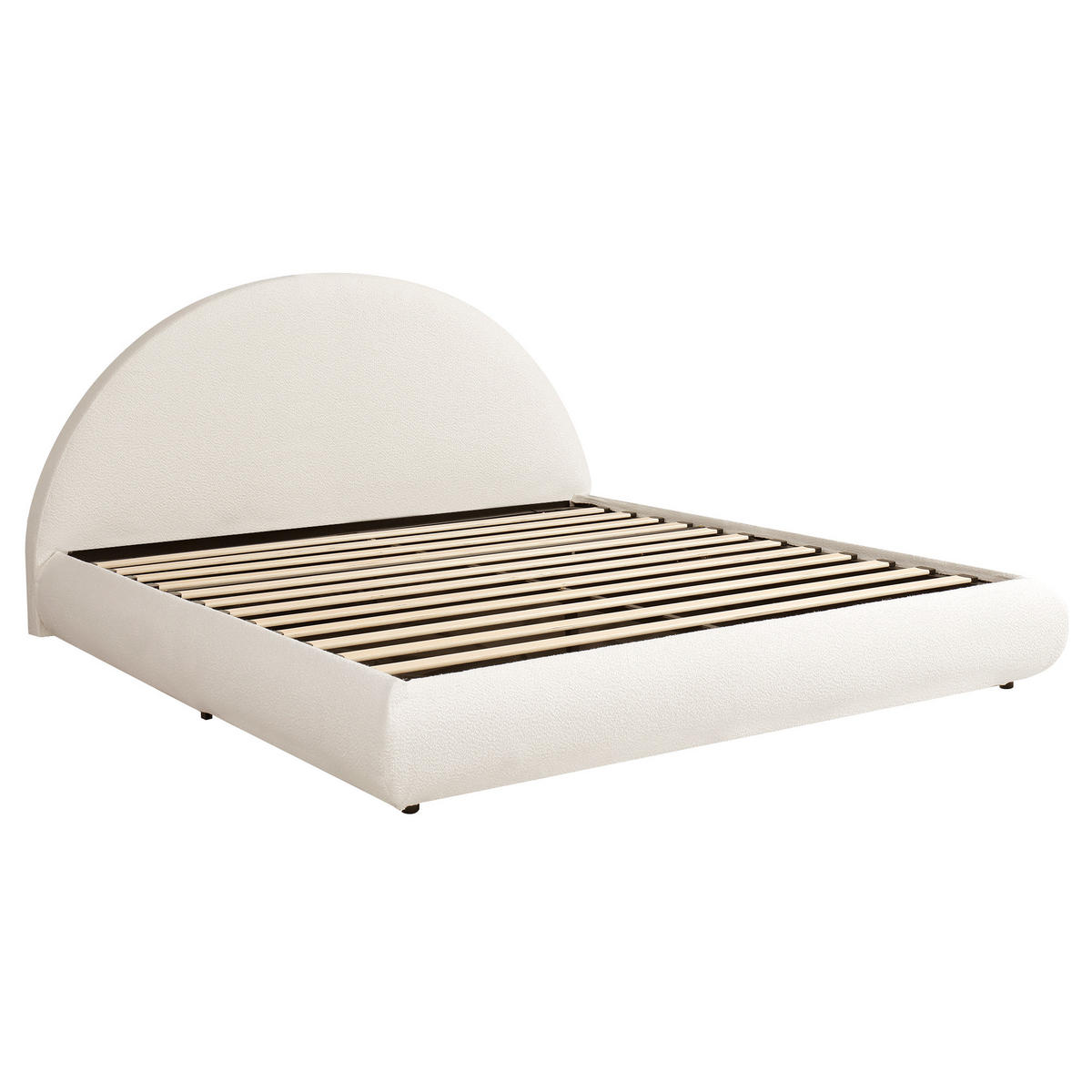 POLSTERBETT aus Schleife 180x200 cm in Weiß mit Stauraum & Lattenrost - Weiß, Textil (180/200cm) - Modfu