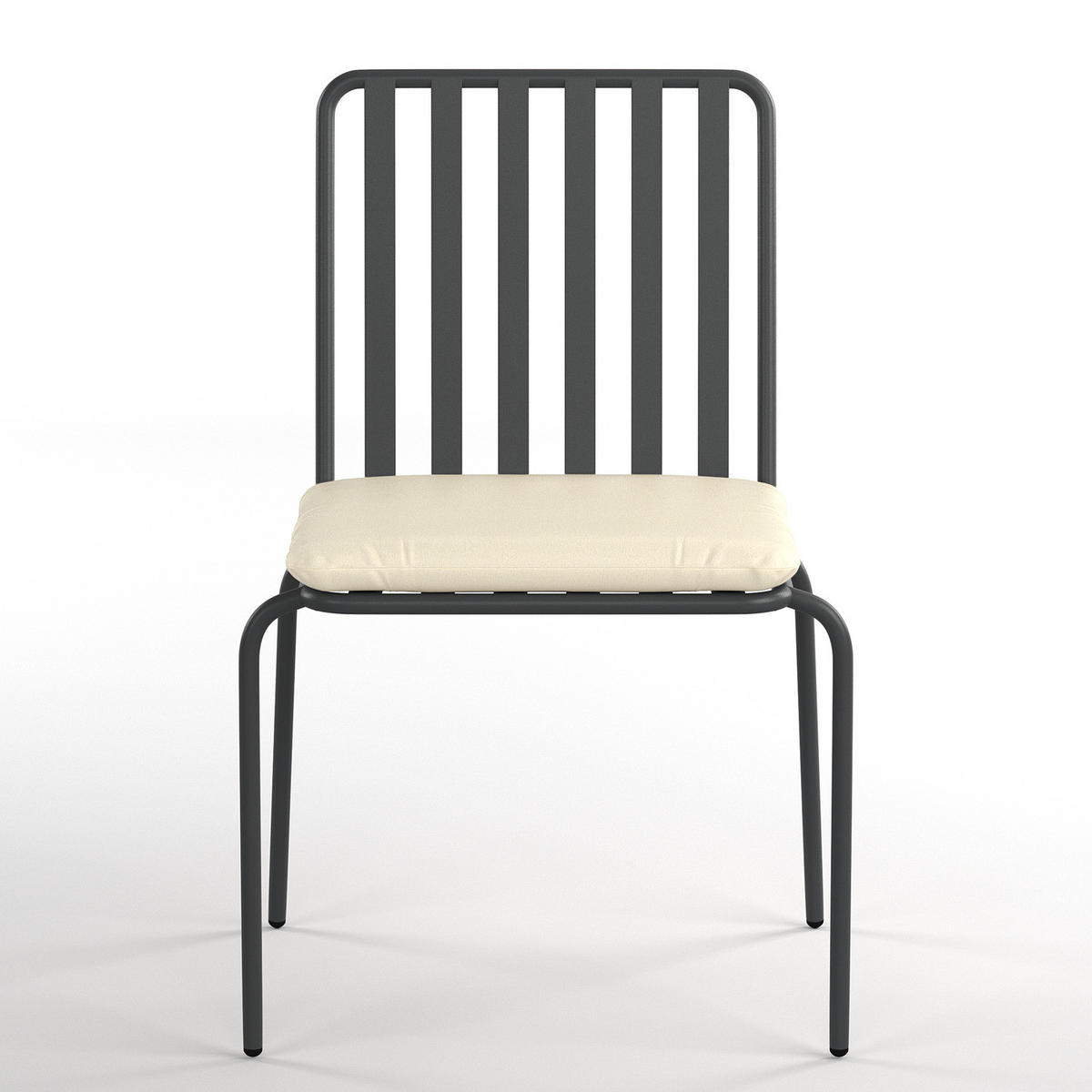 GARTENSTUHL - 2er-Set - Stahl - Anthrazit, Textil/Metall (54/87/57cm) - home24