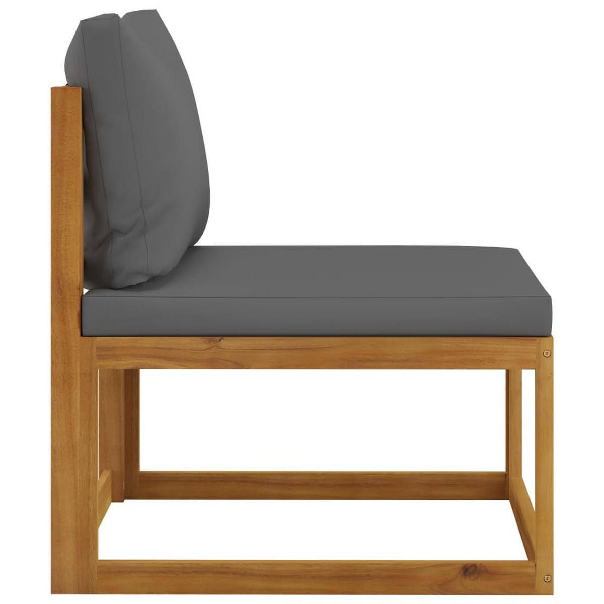 GARTEN-LOUNGE-SET 6Er Set Mit Auflagen Massivholz Akazie - Grau, Holz - vidaXL