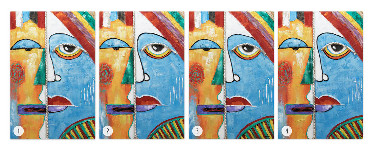 RUČNO SLIKANA AKRILNA SLIKA, 60/90 CM - višebojno, tekstil/drvo (60/90cm) - KUNSTLOFT