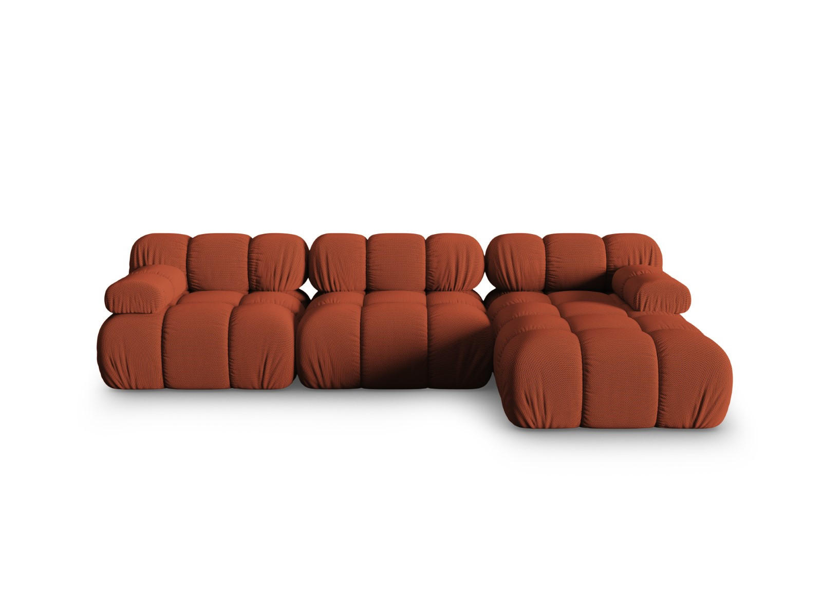 ECKSOFA modular rechts Bellis aus 3D-Stoff ziegelstein 4 Sitzplätze - Orange, Textil (155/282cm) - Micadoni