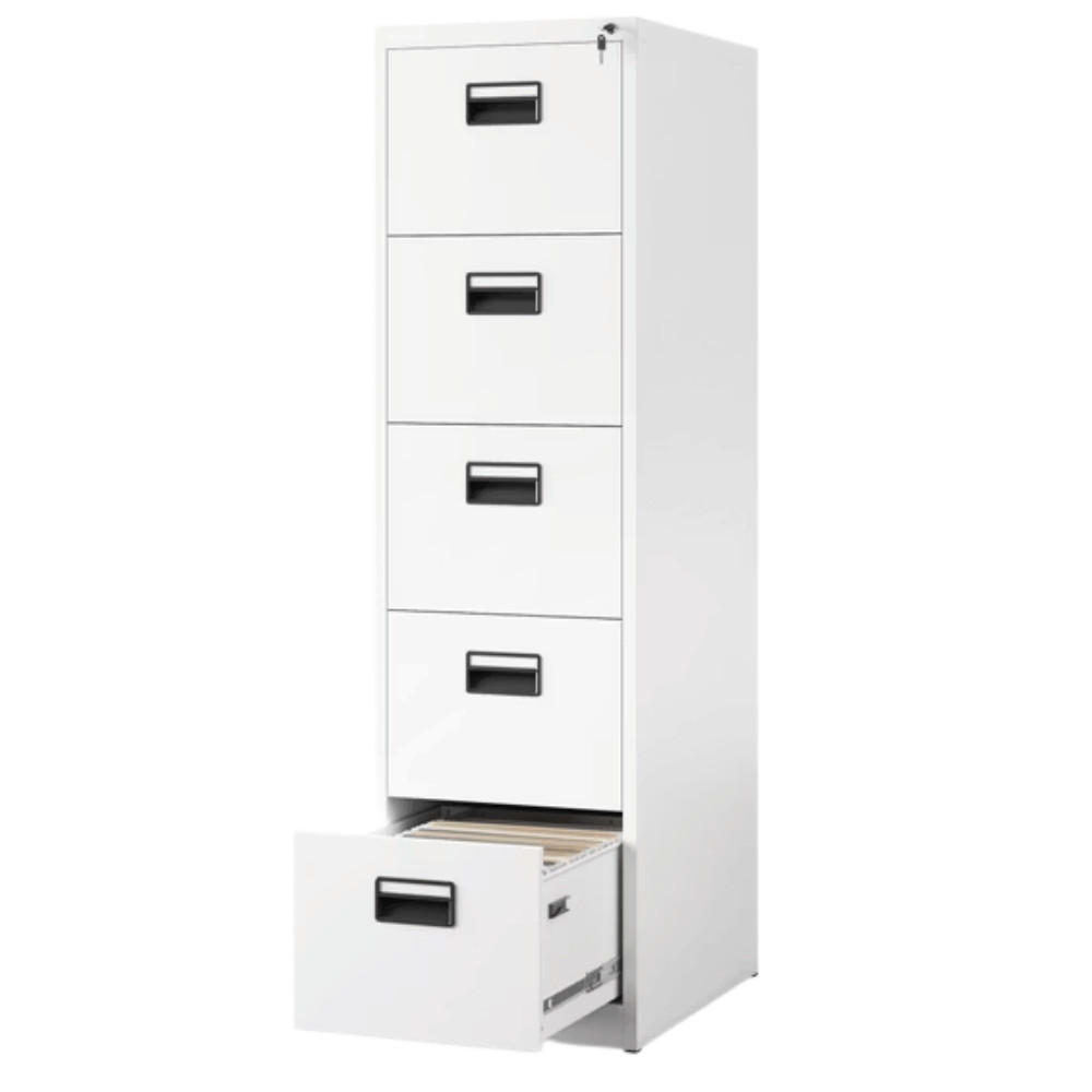 HÄNGEREGISTERSCHRANK abschließbar TION 5 Schubladen 163x46x62cm Weiß - Weiß, Metall (46/163/62cm) - DELUKE