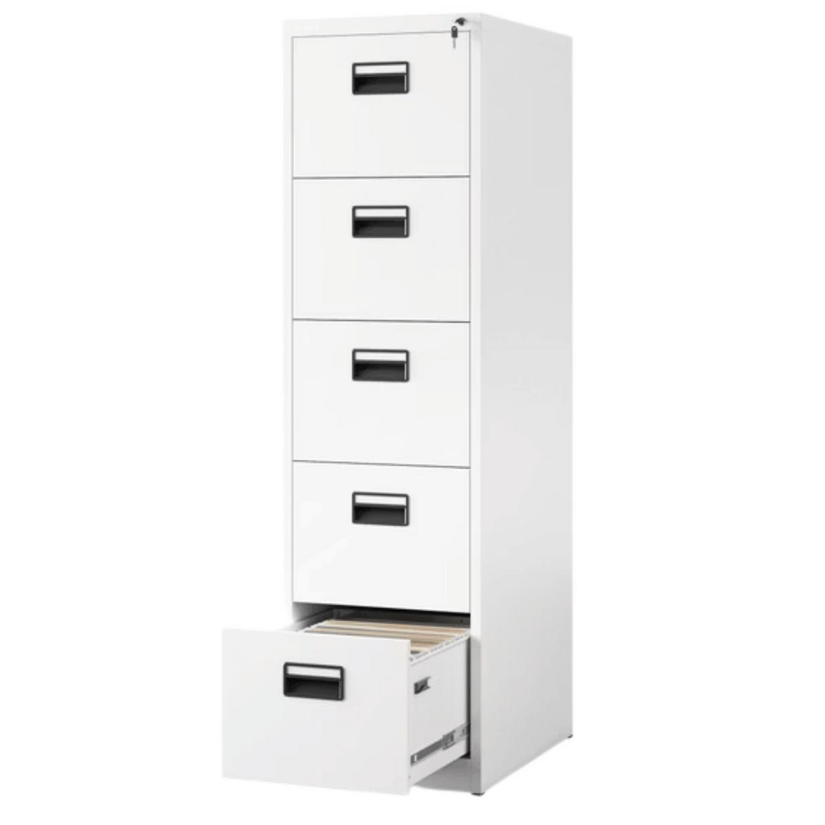 HÄNGEREGISTERSCHRANK abschließbar TION 5 Schubladen 163x46x62cm Weiß - Weiß, Metall (46/163/62cm) - DELUKE