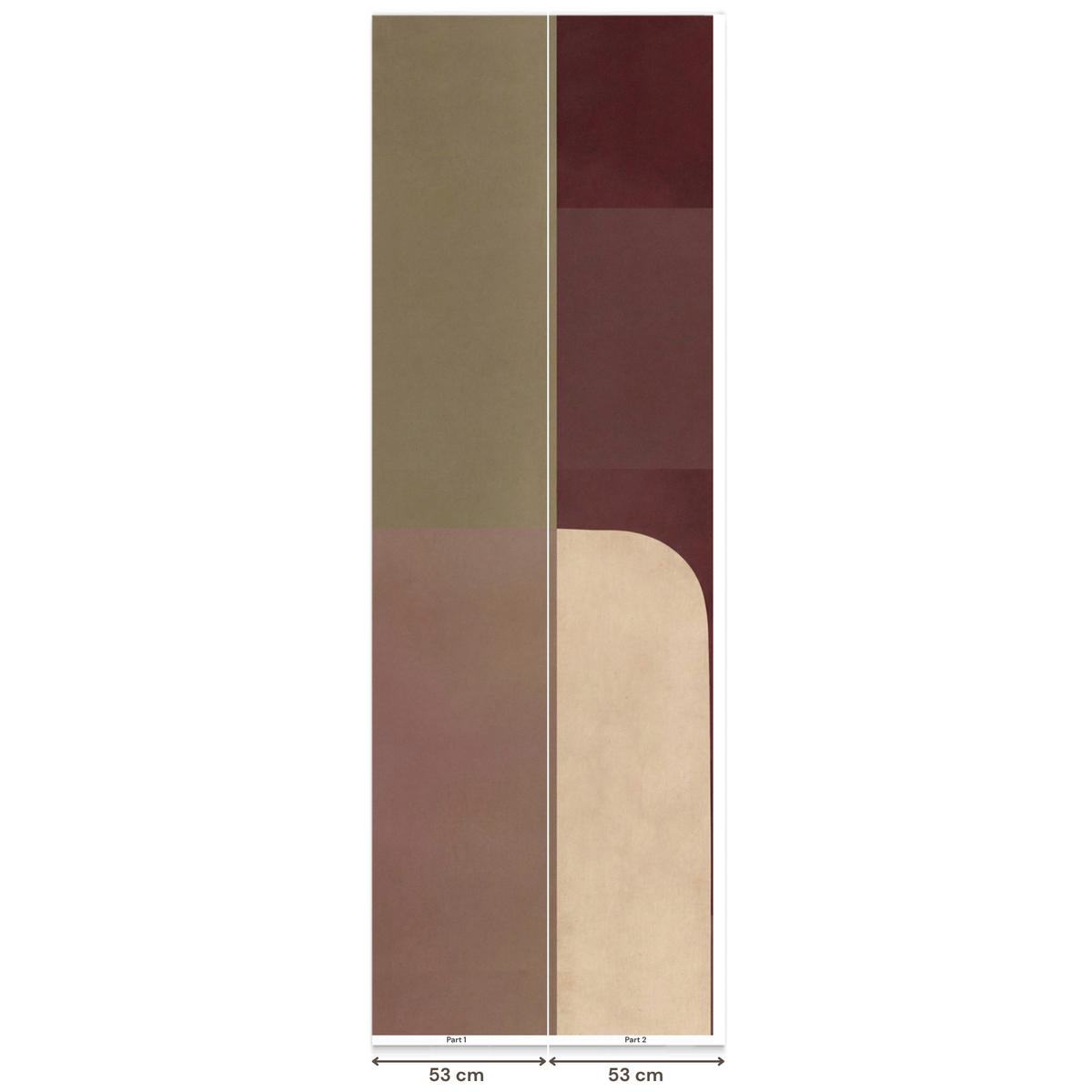 TAPETE - Unis - Abstrakt - Bordeaux - Linien - 100x280 cm - Multicolor, Papier (100/280cm) - OnlyWow