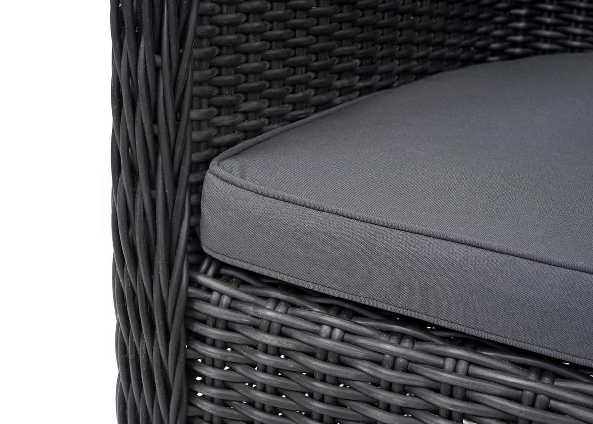 POLY-RATTAN GARNITUR Anthrazit - Anthrazit, Kunststoff - MCW