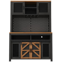 BUFFETSCHRANK Schwarz 120/40/174.5 cm - Schwarz, Holz (120/174.5/40cm) - PANGIVO
