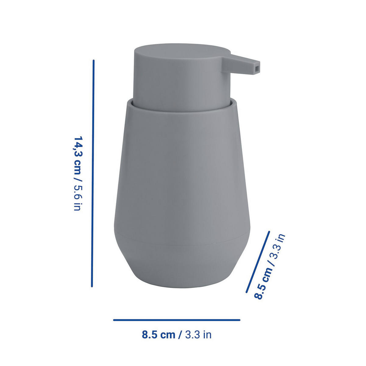 SEIFENSPENDER Vara 8,5/8,5/14,3 cm - Grau, Kunststoff (8.5/14.3/8.5cm) - Allstar