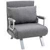 3-IN-1 Schlafsofa Schlafsessel Armlehne Klappbett Gästebett Chaiselongue Grau - Hellgrau, Kunststoff (69/80/65cm) - HOMCOM