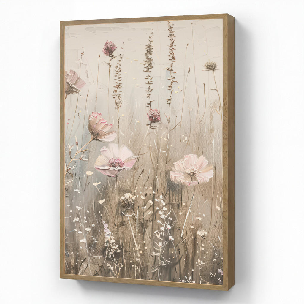 OnlyWow NÁSTĚNNÁ LAMPA S AKUMULÁTOREM Květiny - růžová - moderní - béžová 60x90 cm